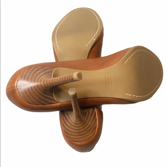 Coach 3inch Soft Leather Peep Toe Brown Heels! - Picture 6 of 10
